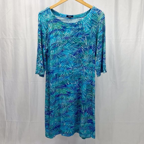 Women's Comfortable Light Weight Dress Aqua Blue Cruise Wear HATLEY - Picture 2 of 11